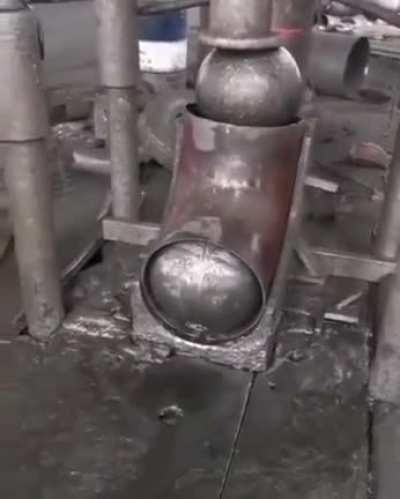 Widening the diameter of a an elbow joint.