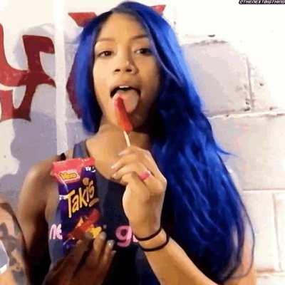 Sasha Banks enjoying a treat....