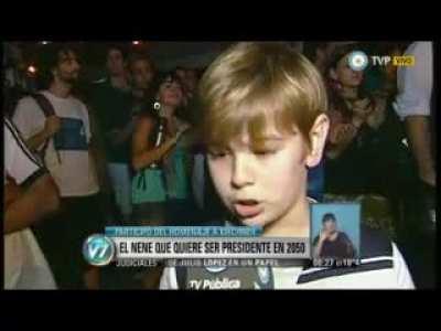 El nene que quiere ser presidente en 2050
