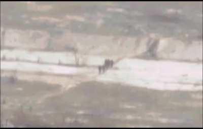 Five Russian Soldiers Calmly Walking, Not Knowing What's Heading Their Way.