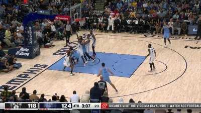 [Highlight] Grizzlies keep possession alive to find Bane open for his 8th triple of the night and career-high 36 points