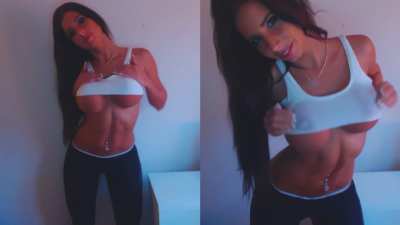 Dry/wet tease after working out