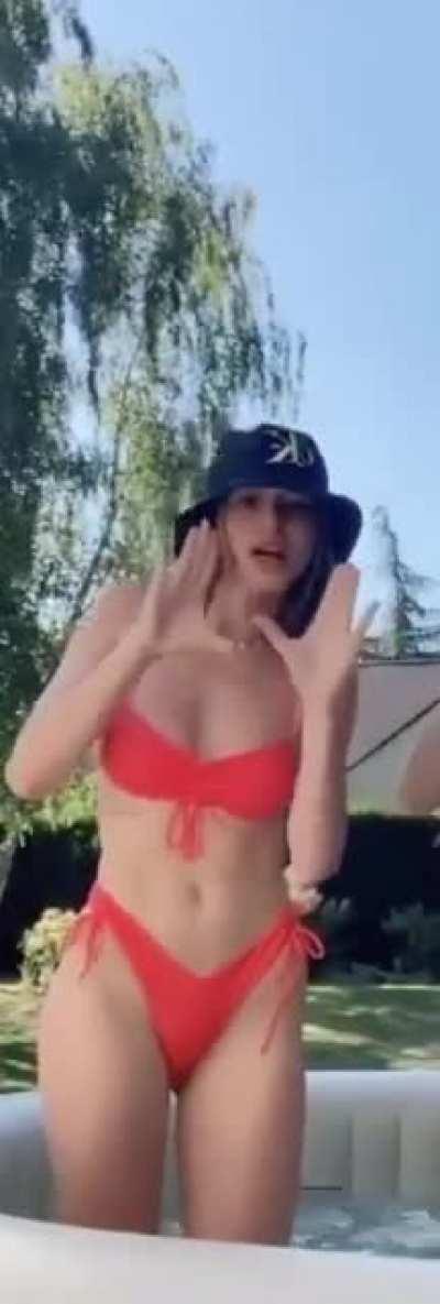 Cropped, in the pool