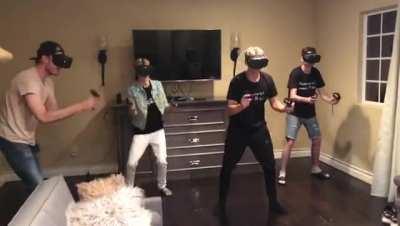 When you gather all of your friends for multiplayer Beat Saber