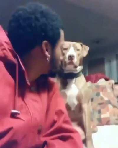 First confused then happy.