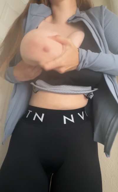 Need three layers to contain them while working out ;)