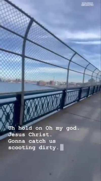 Riding a scooter in Ny