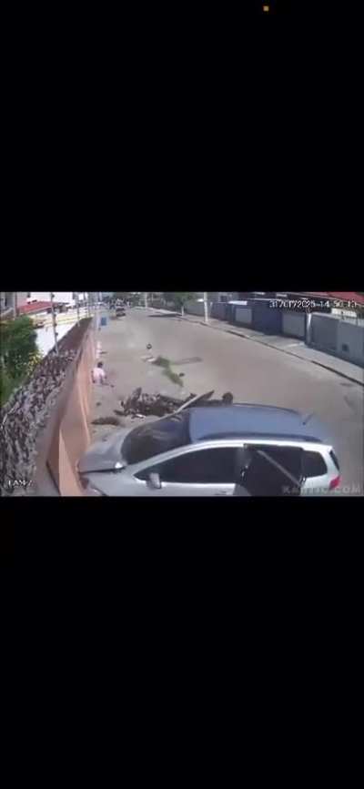 They think this is GTA? They hit him with a car and run him down