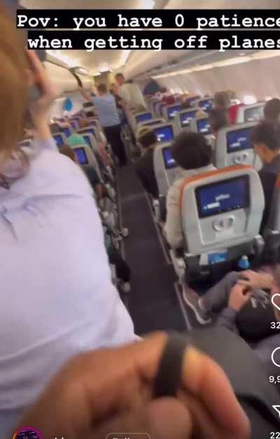 To get off the plane few minutes faster