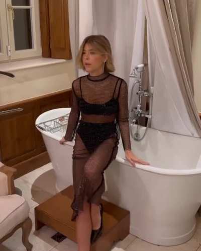 Ines in transparent dress 🖤