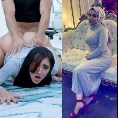 Hijabis always good at bending down :)