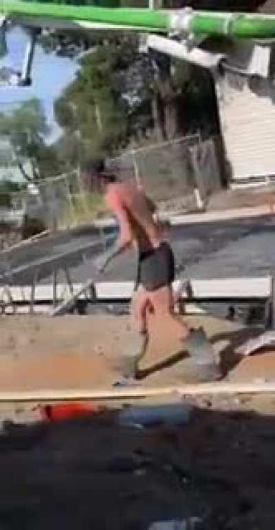 Not sure what this guy was thinking but his buddies got a laugh.