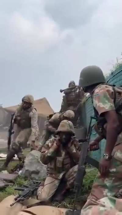 South African and Congolese soldiers fighting M23, January 2025. Location Unknown