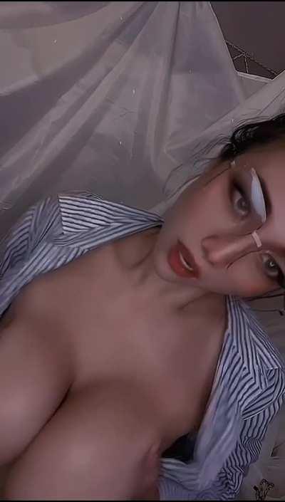Would you cum on these boobs or glasses? (OC)