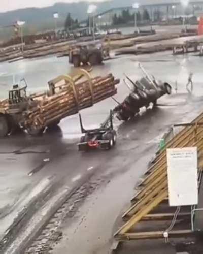 WCGW if this timber load doesn't clear the truck