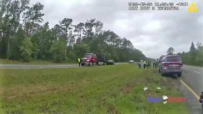 So this is what happens IRL when a car launches off a tow truck ramp!