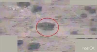 Saudi Air Force targeted a pickup truck carrying Houthis and supplies as they tried to escape and hide under trees in Yemen.