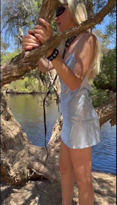 He sneaks up behind me and cums on my satin