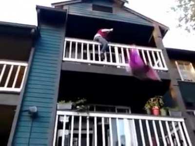 Spider man ain't got nothing on her