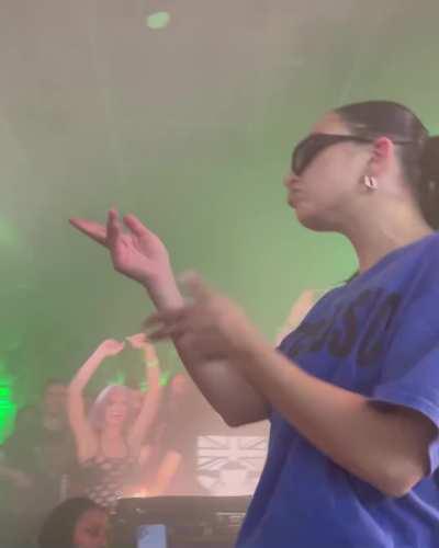 front row view of Charli XCX shaking her ass