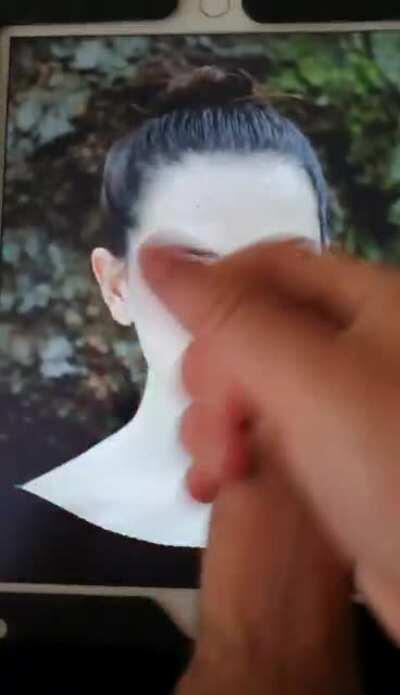 Daisy Ridley week - day 2 - tribute 2 - my bud jerkin his big hard cock over daisy slideshow and hot cumshot - If u want 2 b fed celebs and porn and show off jerkin over them on a second screen - public or private sessions - add hertsgirls on k1k