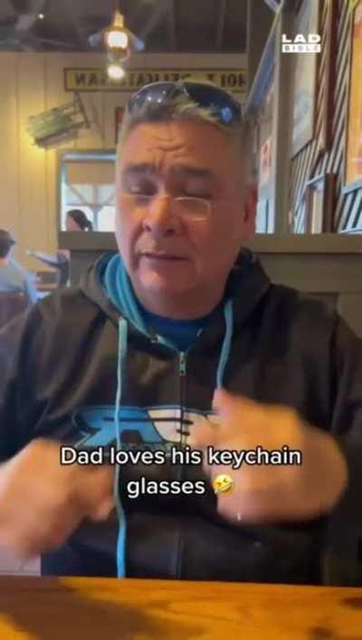 Dad likes his keychain glasses