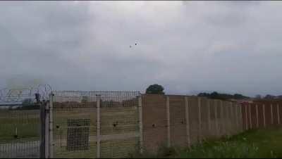 Italian Frecce Tricolori pilot ejects as plane crashes near a road 09/16/2023