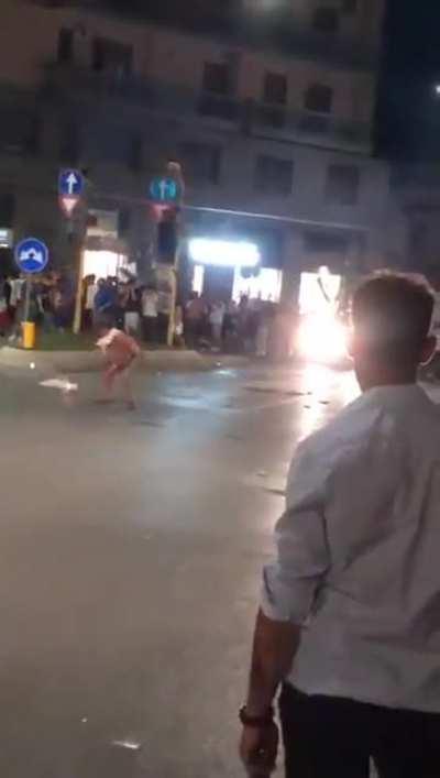 WCGW celebrating Italy's victory against Spain by firing a 