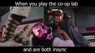 When you play the Co-Op lab and you and your partner are insync