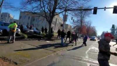 Antifa suffer a humiliating defeat vs patriots - Olympia, Washington State 5th December