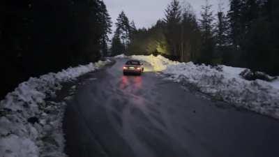 360 entry at an S bend in the woods