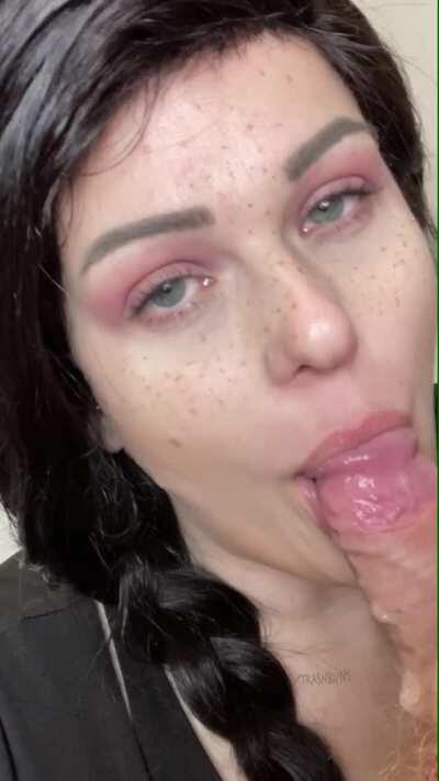 Lay back and I’ll suck your cock like this all night 🖤 [OC]