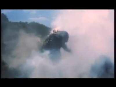 The way Godzilla just comedically topples over from a little nudge by a smol ship