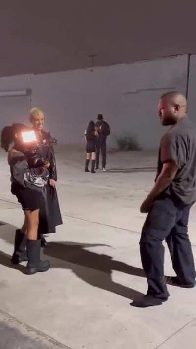 Kanye West’s daughter North helps film Off The Grid music video last night