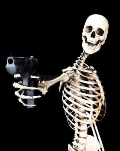 Skeleton with a gun