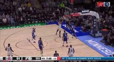 [Highlight] Gobert runs the one man break, fakes Moses Brown out of his shoes, and gives us the goods!