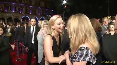 Jennifer Lawrence & Natalie Dormer have a special moment.