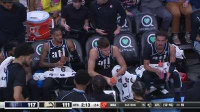 [Highlight] The Hawks commentator, Bob Rathbun, is really upset and in disbelief after the referees missed a clear goaltending by Ja Morant in the clutch (with replays). Bane makes the free-throw after a take foul by Trae Young.