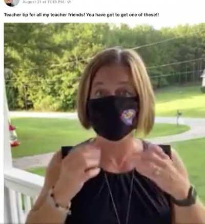 Face mask hack, teacher tip to all teacher friends (not my video)