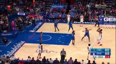 [Highlight] Embiid with the isolation fading 3 to give him 47 pts thru 3 quarters
