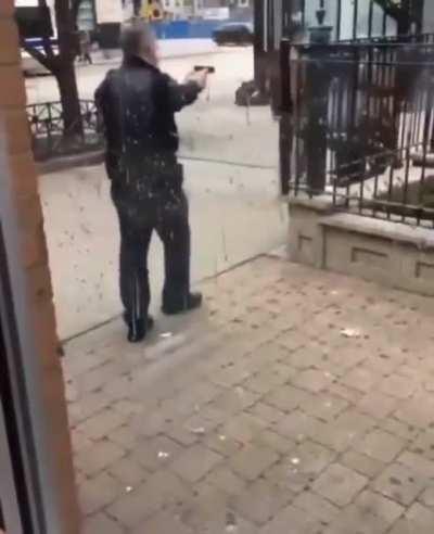 Armed veteran attacked by two men.