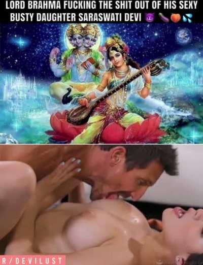 Lord Brahma used his busty sexy daughter Saraswati Devi for full satisfaction 🤤🍆💦
