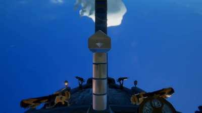 Did a ship flip. Was trying to get unstuck from the dock.