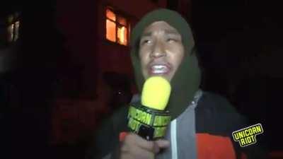 A rioter from last night says that 