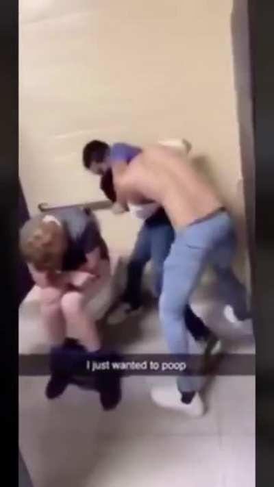 Let the man poop in peace