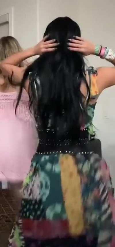 Charli spanks herself