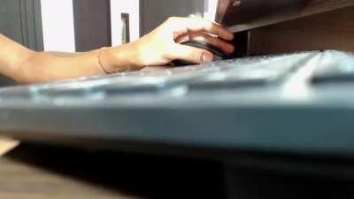 She only has herself to blame for failing to hold in her nut and yet refused to let us catch sight of her accidental cumshot.