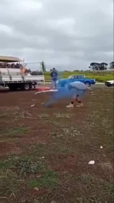 hitting spray can with a brick......