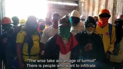 A message from people in Puerto Resistencia, Cali.