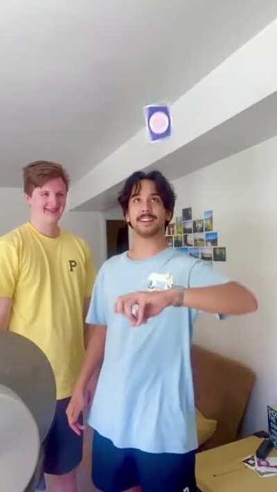 Bouncing a playing card off my elbow and my roommate can’t believe it